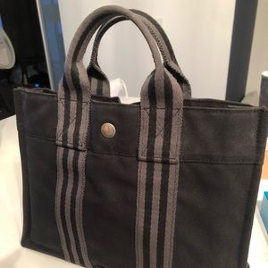 Authentic Hermes Fourre Tout Canvas Bag Small